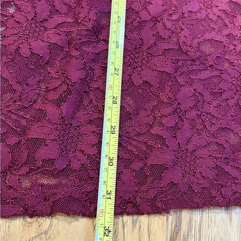 Catherines Women’s Lace Open Front Cardigan Size 22W Burgundy Floral 3/4 Sleeves - Picture 8 of 9